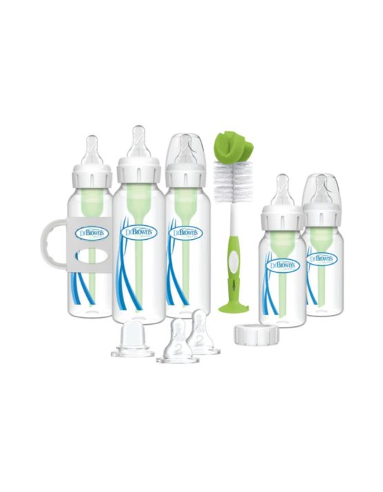 Dr. Brown's Anti-Colic Options+ Narrow Bottle to Sippy Gift Set - Green/Clear