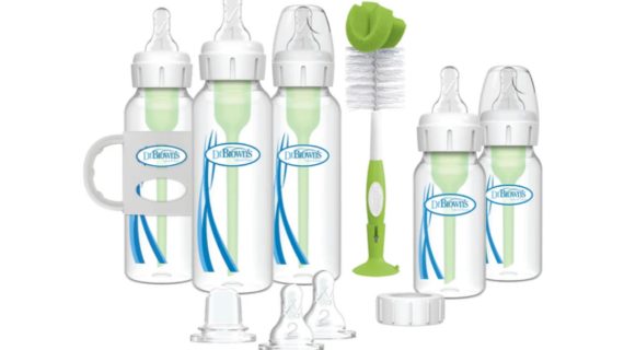 Dr. Brown's Anti-Colic Options+ Narrow Bottle to Sippy Gift Set - Green/Clear